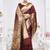 Maroon paithani silk blend saree with gold zari border & peacock pallu