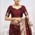 Maroon paithani silk blend saree with gold zari border & peacock pallu