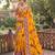 Mustard Color Printed And Latkan Work Silk Blend Saree