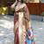 Coffee brown silk blend paithani saree with peacock pallu, golden zari border