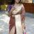 Coffee brown silk blend paithani saree with peacock pallu, golden zari border