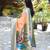 Peach silk blend paithani saree with peacock pallu, golden zari border