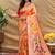 Mustard patola silk blend saree with bird motif paithani pallu and zari border