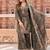 Green cotton paisley style floral printed short kurta set with dupatta