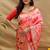 Pink patola silk blend saree with bird motif paithani pallu and zari border