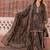 Black cotton paisley style floral printed short kurta set with dupatta
