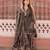 Black cotton paisley style floral printed short kurta set with dupatta