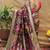 Maroon patola silk blend saree with bird motif paithani pallu and zari border