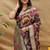 Maroon patola silk blend saree with bird motif paithani pallu and zari border
