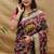 Maroon patola silk blend saree with bird motif paithani pallu and zari border