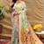 Mint green patola silk blend saree with bird motif paithani pallu and zari border