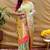 Mint green patola silk blend saree with bird motif paithani pallu and zari border