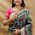 Dark green patola silk blend saree with bird motif paithani pallu and zari border