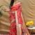 Red patola silk blend saree with bird motif paithani pallu and zari border