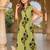 Green cotton stripes & floral printed straight kurta set for women