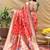 Red patola silk blend saree with bird motif paithani pallu and zari border
