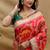 Red patola silk blend saree with bird motif paithani pallu and zari border