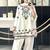White cotton geometric printed a-line short kurta set for women