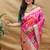Magenta pink patola silk blend saree with bird motif paithani pallu and zari border