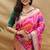 Magenta pink patola silk blend saree with bird motif paithani pallu and zari border