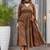Green cotton floral printed anarkali kurta set with dupatta