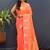 Peach silk blend banarasi saree with golden zari buti and border