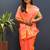 Peach silk blend banarasi saree with golden zari buti and border