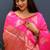 Rani pink silk blend banarasi saree with golden zari buti and border