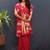 Rani pink silk blend banarasi saree with golden zari buti and border