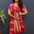 Rani pink silk blend banarasi saree with golden zari buti and border