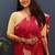 Rani pink silk blend banarasi saree with golden zari buti and border