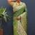 Dark green silk blend banarasi saree with all-over gold zari jaal work