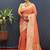 Red silk blend banarasi saree with all-over gold zari jaal work