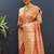 Red silk blend banarasi saree with all-over gold zari jaal work