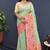 Mint green banarasi silk blend saree with multicolor paithani floral border & pallu
