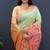 Mint green banarasi silk blend saree with multicolor paithani floral border & pallu
