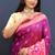 Magenta pink banarasi silk blend saree with multicolor paithani floral border & pallu