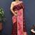 Maroon banarasi silk blend saree with multicolor paithani floral border & pallu