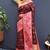 Maroon banarasi silk blend saree with multicolor paithani floral border & pallu