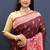 Maroon banarasi silk blend saree with multicolor paithani floral border & pallu