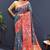 Grey banarasi silk blend saree with multicolor paithani floral border & pallu