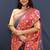Grey banarasi silk blend saree with multicolor paithani floral border & pallu