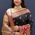 Black banarasi silk blend saree with multicolor paithani floral border & pallu
