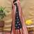 Black banarasi silk blend saree with maroon zari woven border