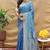 Sky blue banarasi silk blend saree with silver zari weaving