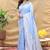 Light lavender banarasi silk blend saree with silver zari weaving