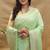 Mint green banarasi silk blend saree with silver zari weaving