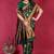 Dark green banarasi silk blend saree with copper zari weave