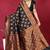 Black banarasi silk blend saree with copper zari weave