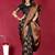 Black banarasi silk blend saree with copper zari weave
